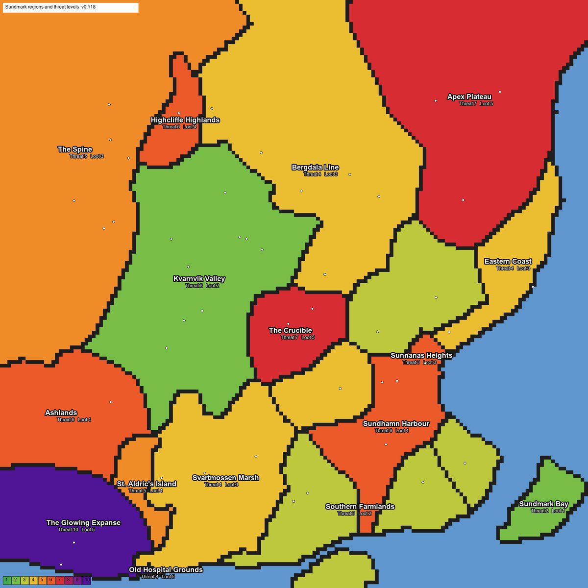 Regionplan för den genererade världen